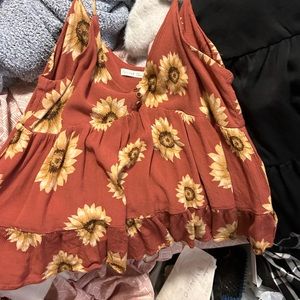 Sunflower print summer tank